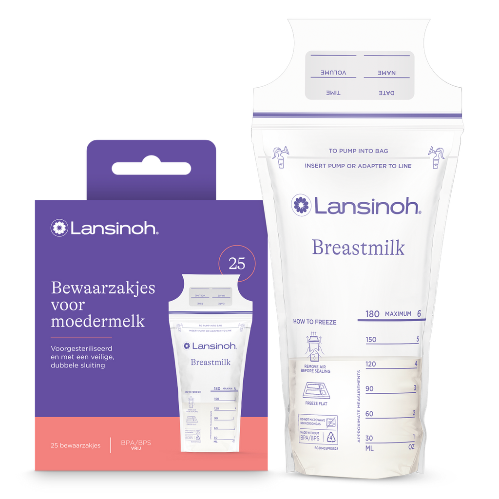 Lansinoh | Bewaarzakje Moedermelk Bewaarzakjes Transparant Polyethyleen 180ml 25-pack