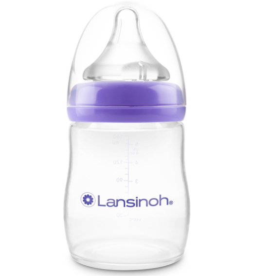 Lansinoh | Breedhalsfles Natural Wave PP Siliconen Speen 2 Gaatjes +3M 240ml