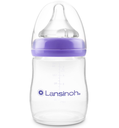 Lansinoh | Breedhalsfles Natural Wave PP Siliconen Speen 2 Gaatjes +3m 240ml