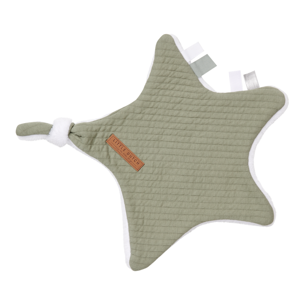 Little Dutch | Knuffeldoek Pure Olive Ster Textiel Groen +0m