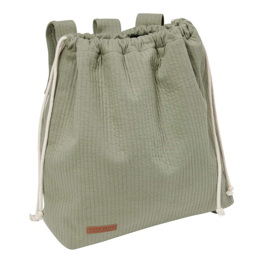 Little Dutch | Opbergzak vr Speelgoed Newborn Naturals Katoen Pure Olive