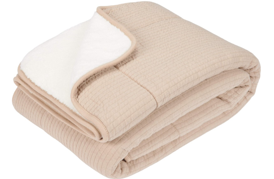 Little Dutch | Deken Newborn Naturals Katoen/Teddy Pure Beige 70x100cm
