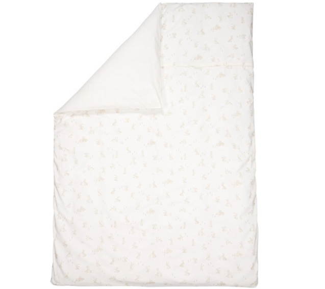 Little Dutch | Donsovertrek Newborn Naturals Baby Bunny Wit/Ecru Konijntjes Katoen +Sloop vr Babybed 100x140cm