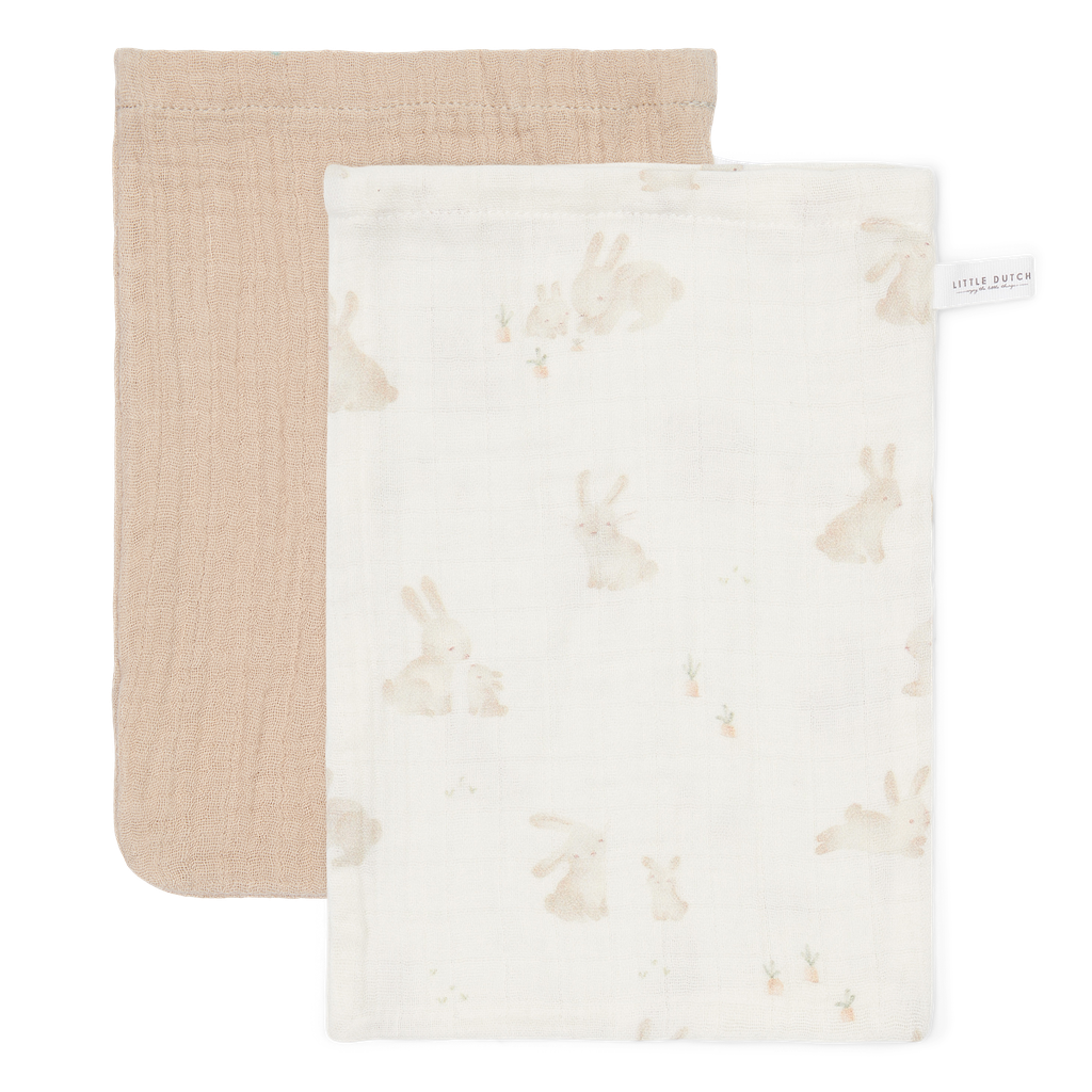 Little Dutch | Washandje Newborn Naturals Baby Bunny/Beige 2-pack