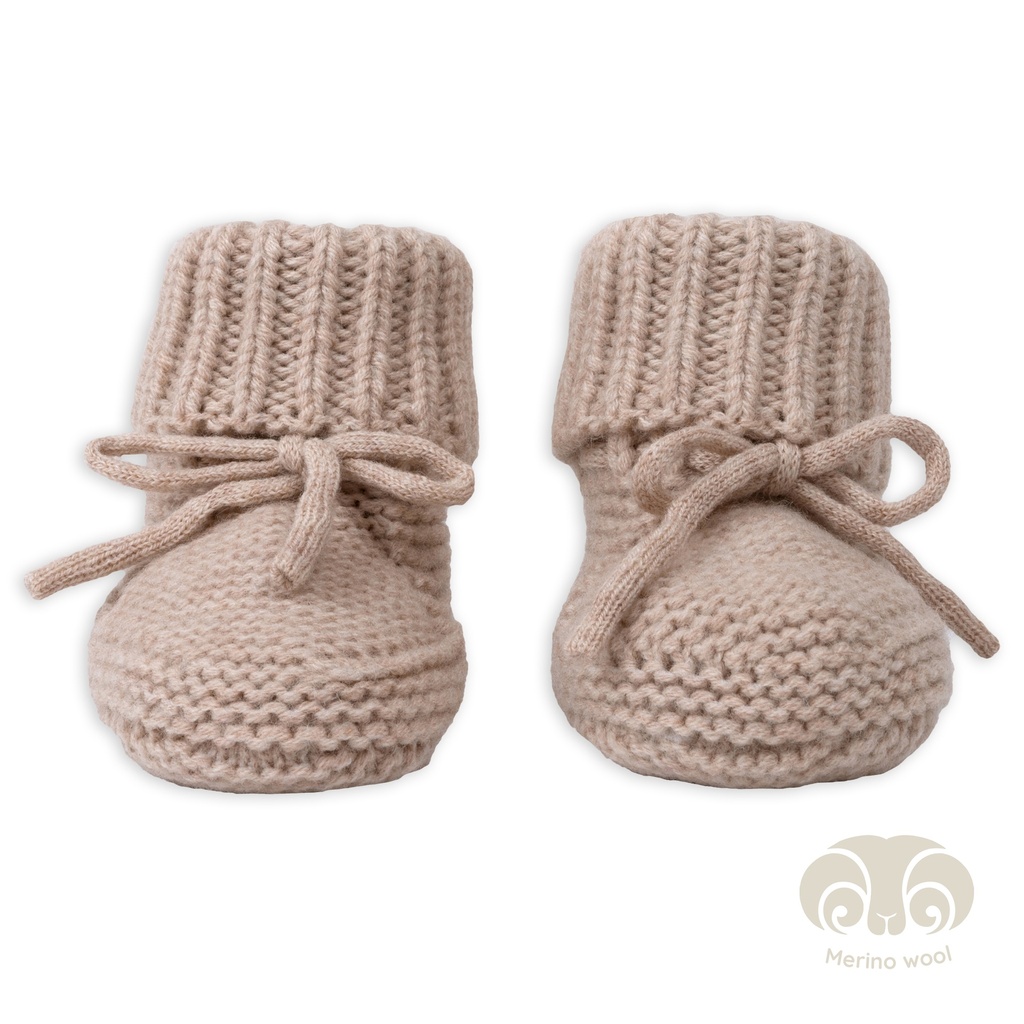 Lodger | Babyslofjes Merino Wol Beige 0-6M