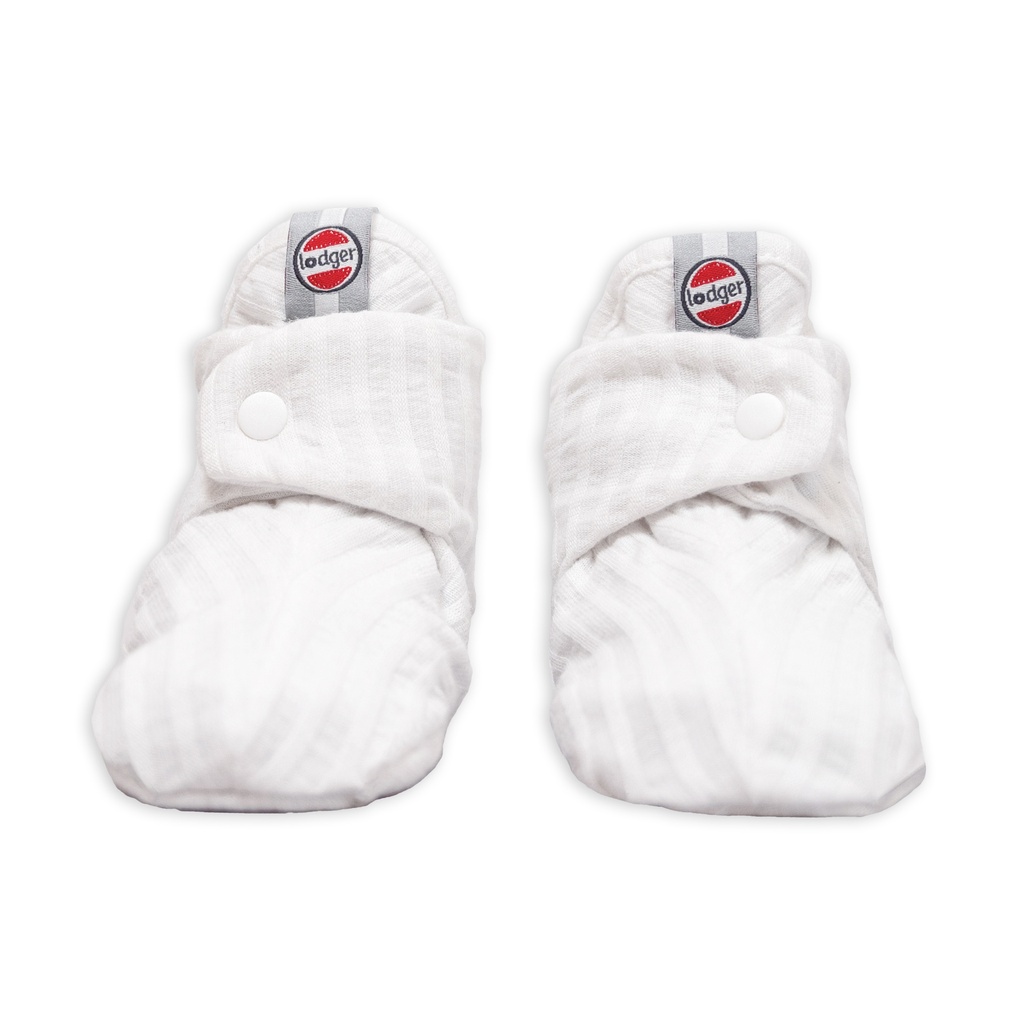 Lodger | Babyslofjes Slipper Seersucker Katoen Cloud Dancer 0-3m