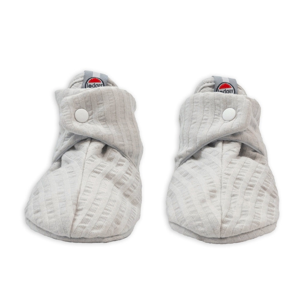 Lodger | Babyslofjes Slipper Seersucker Katoen Steel 0-3M