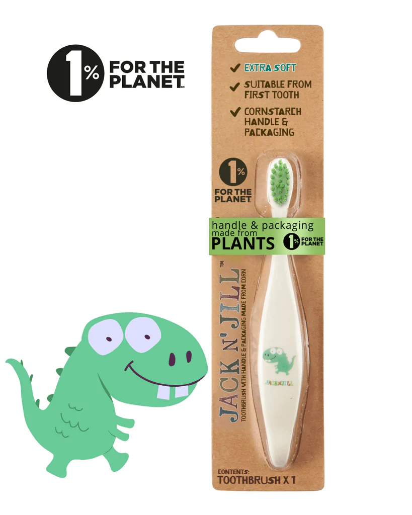 Jack 'n Jill | Tandenborstel Dino Bio Toothbrush Wit/Groen