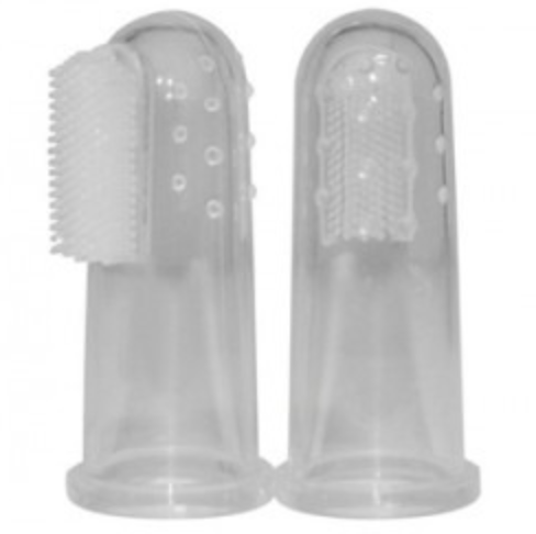 VINGER TANDENBORSTEL, Stage One, transp, Silicone Finger Brush, in etui, v 6-12m , 2 stuk(s), tandverzorging
