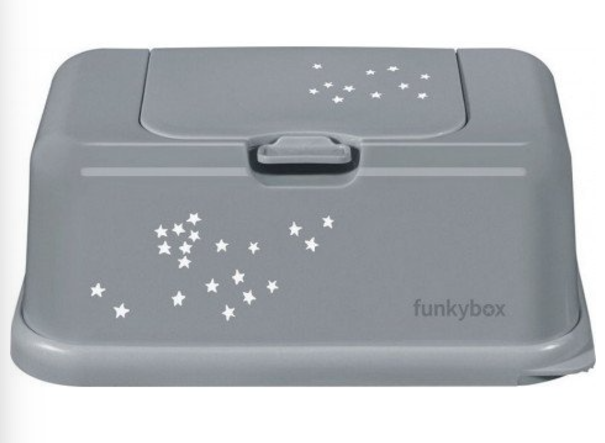 Funkybox | Box vr Vochtige Doekjes Little Stars Clay Grey 13x9x22cm