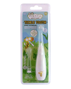 ELEKTRISCHE TANDENBORSTEL, wit, Tickle Tooth Sonic Toothbrush, van 0m-36m, met LED-verlichting, tandverzorging