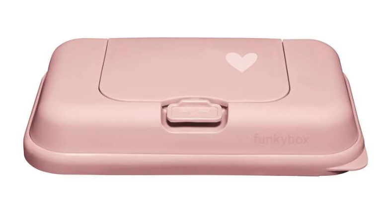 BOX, doos, Go, Little Heart, pale pink, roze, uni met print LOVE, kunststof, vr vochtige doekjes, 13x9x22cm