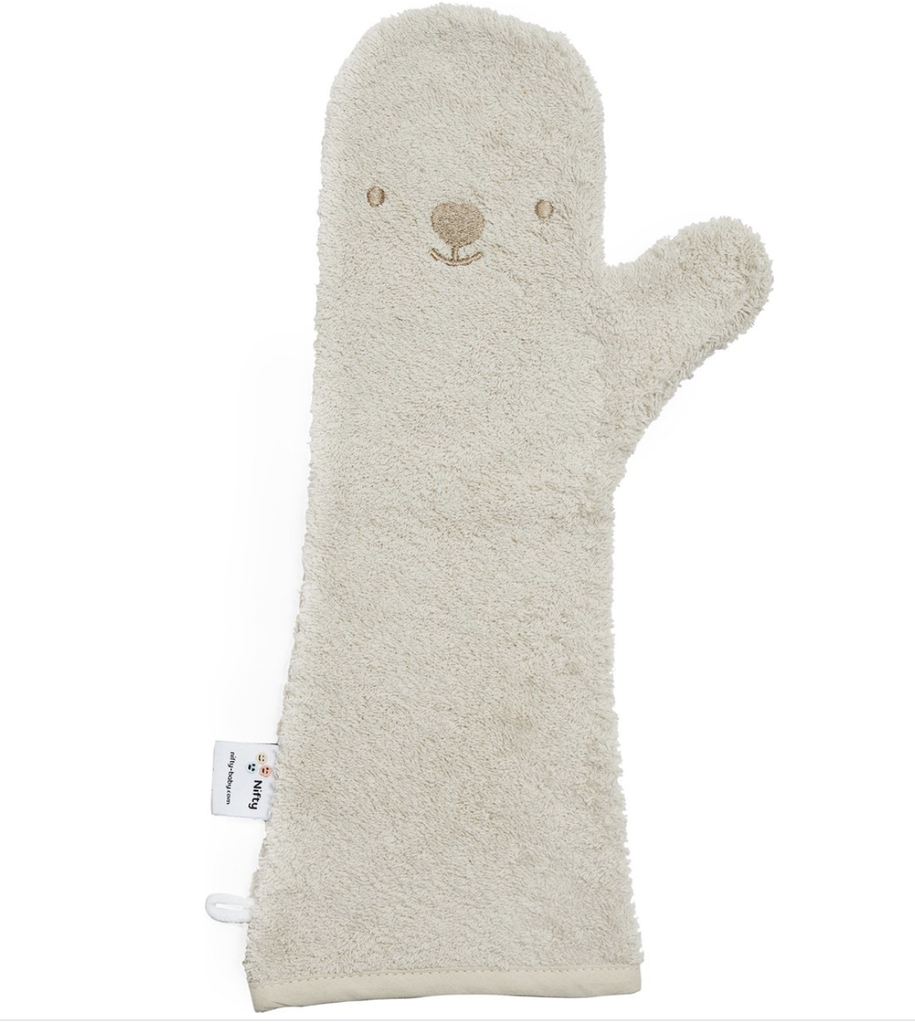 Nifty | Washandje Bear Baby Shower Glove Vanilla Ecru