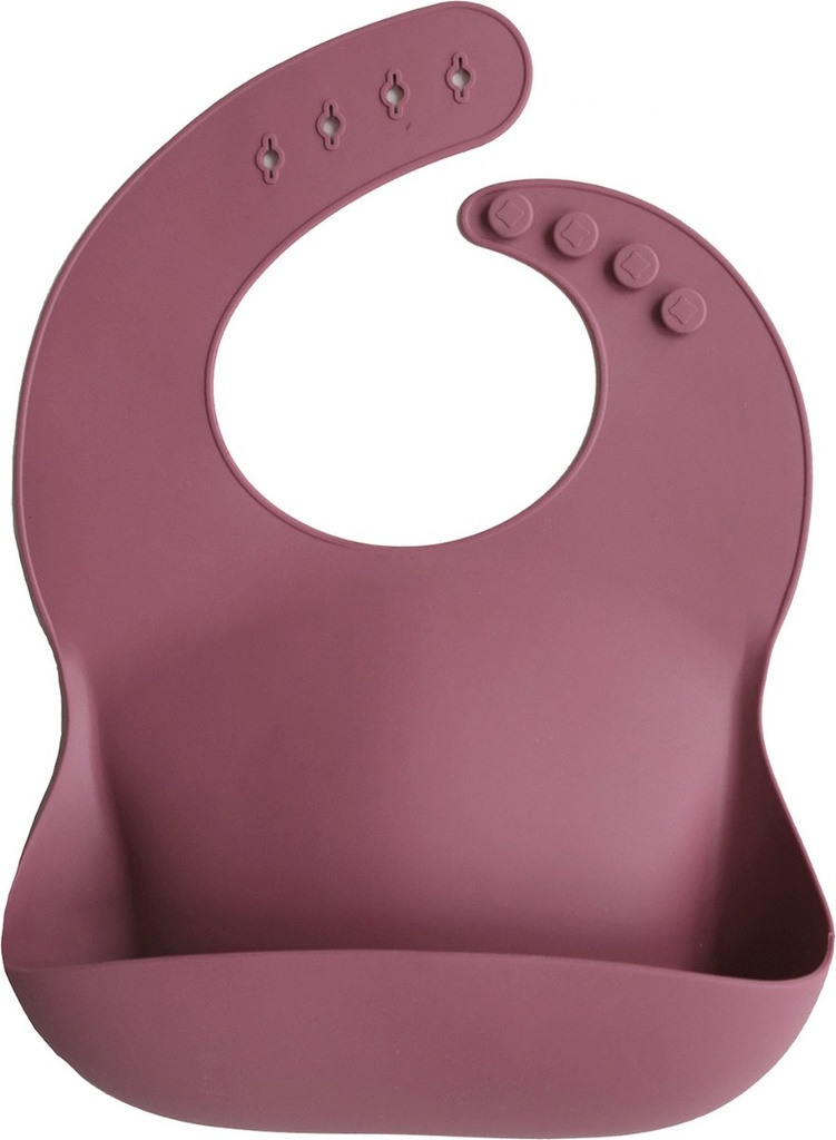 Mushie | Slabbetje met Kruimelvanger Dusty Rose Siliconen Roze