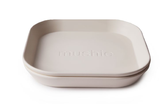 Mushie | Plat Bord PP Square Ivory 2-pack