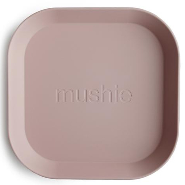 Mushie | Plat Bord PP Square Blush Roze  2-pack