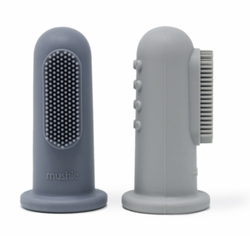 Mushie | Vingertandenborstel Tradewinds/Stone 2st