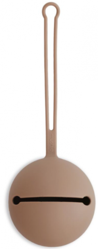 Mushie | Fopspeenhouder Natural Silicone Bruin