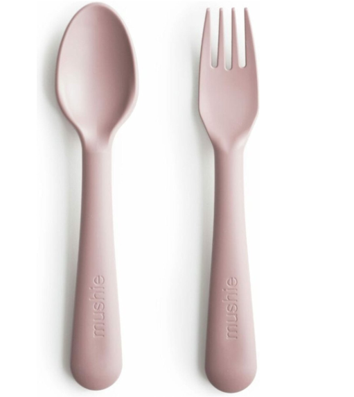 Mushie | Bestek Fork & Spoon Blush Roze