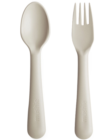 Mushie | Bestek Fork & Spoon Ivory Ecru