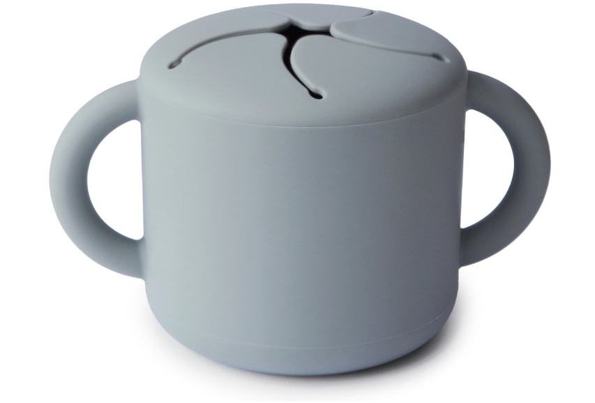 BEWAARPOTJE, Snack cup, stone, grijs, siliconen, 1x 400ml, de gleuven in het deksel voorkomen dat snacks eruit vallen