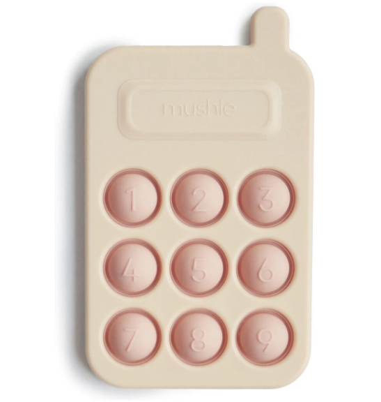 EDUCATIEF SPEELGOED, Press toy phone, blush, roze, uni, siliconen/kunststof, +activities
