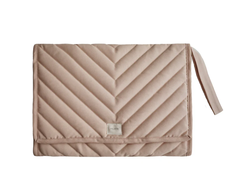 LUIERMATJE, natural, Portable Changing Pad, natural, ecru, uni, herbruikbaar, open 35.56x68.58cm