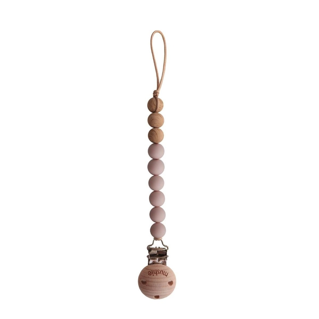 Mushie | Fopspeenketting Eva Blush Siliconen/Hout