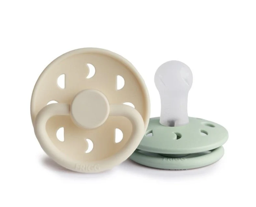 FOPSPEEN, Moon, 0-6m, o/p, sil, cream/ sage, siliconen speen, ortho/physio, T1, 2 stuk(s)