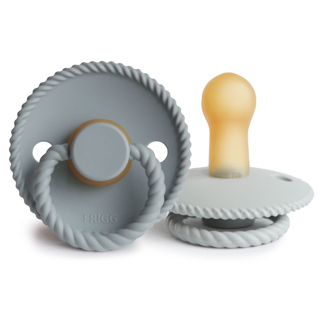 Frigg | Fopspeen Rope French Gray/Silver Gray Latex Ortho/Physio T2 6-18m 2-pack