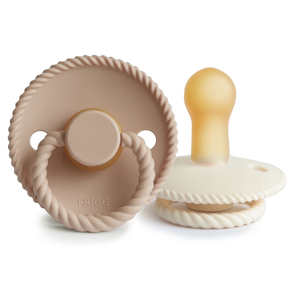 Frigg | Foppseen Rope Cream/Croissant Rubber Speen Ortho/Physio T2 6-18m 2-pack