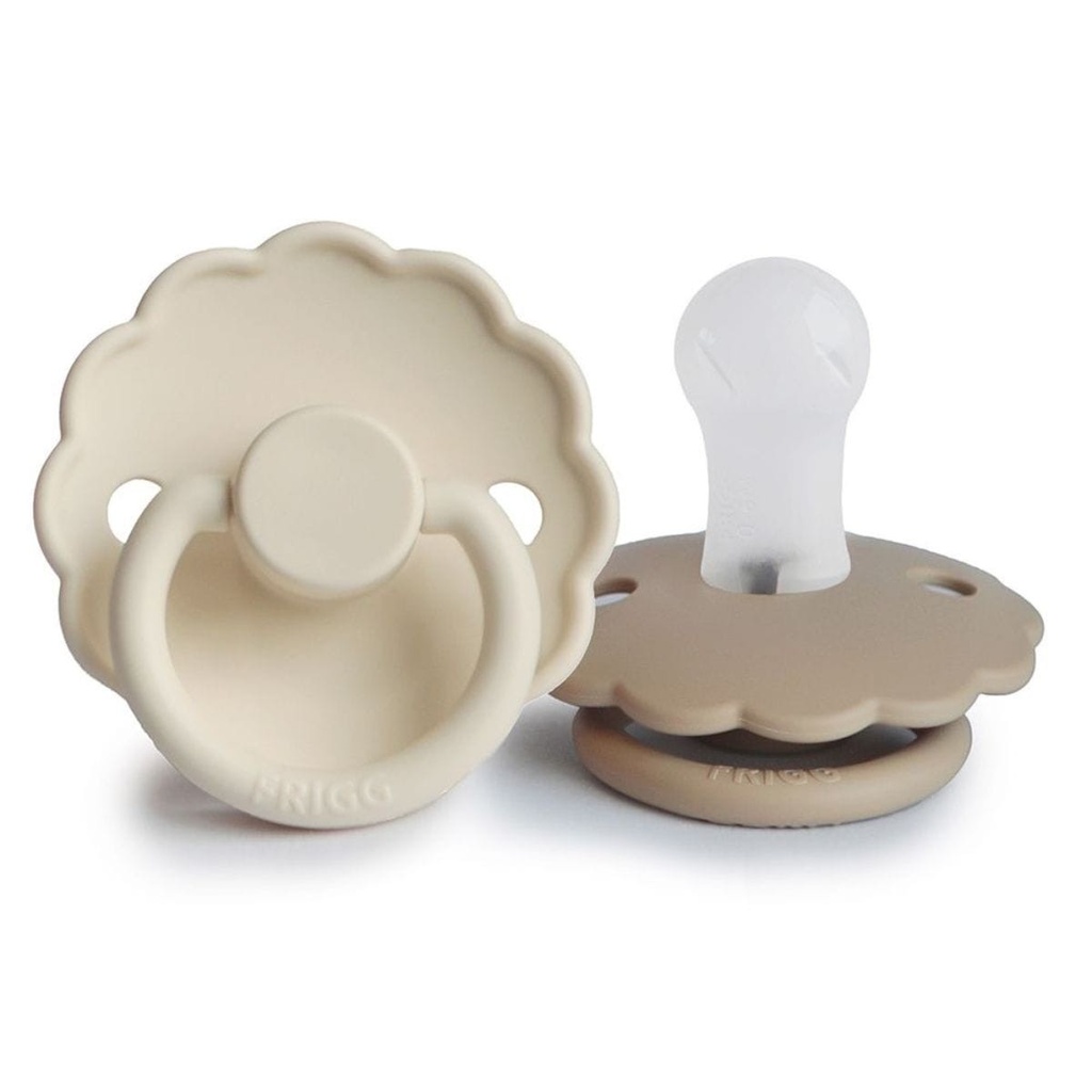 Frigg | Fopspeen Daisy Ortho/Physio Siliconen Speen Cream/Croissant T1 0-6M 2-pack