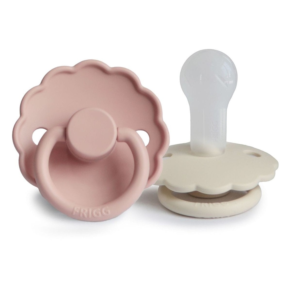Frigg | Fopspeen Daisy Ortho/Physio Siliconen Speen Blush/Cream T2 6-18M 2-pack