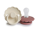 Frigg | Fopspeen Daisy Ortho/Physio Silicone Cream/Powder Blush T2 6-18M 2-pack