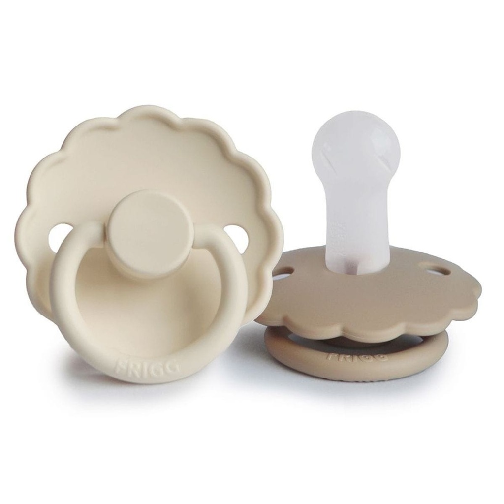 Frigg | Fopspeen Daisy Ortho/Physio Siliconen Speen Cream/Croissant T2 6-18m 2-pack