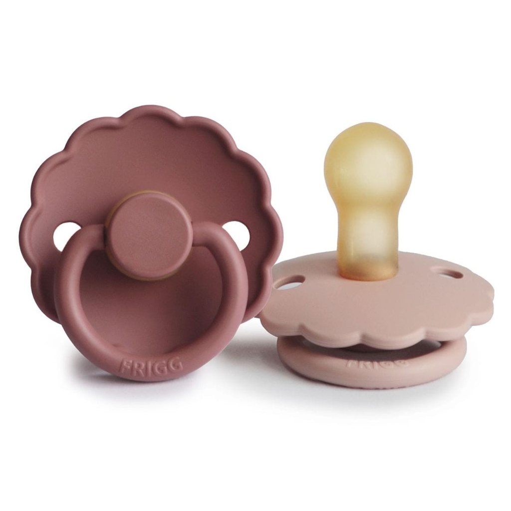 Frigg | Fopspeen Daisy Blush/Woodchuck Rubber Speen Ortho/Physio T1 0-6m 2-pack