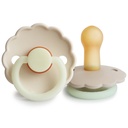 Frigg | Fopspeen Daisy Night Croissant/Cream Rubber Speen Ortho/Physio Glow in the Dark T2 6-18m 2-pack