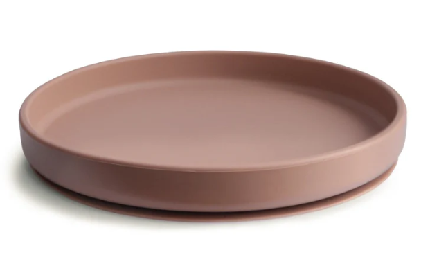 Mushie | Plat Bord Silicone met Zuignap  Cloudy Mauve 