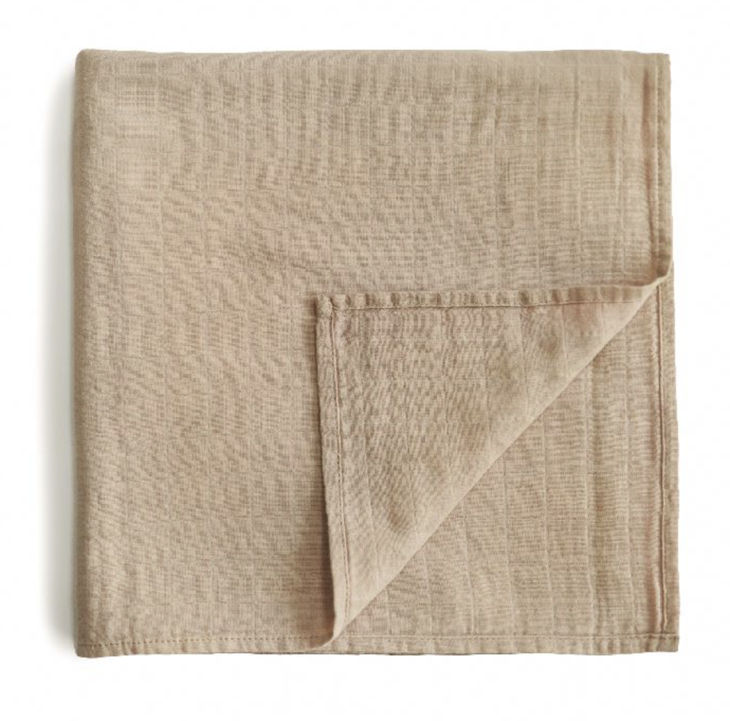 Mushie | Tetra Doek Pale Taupe Bruin 120x120cm
