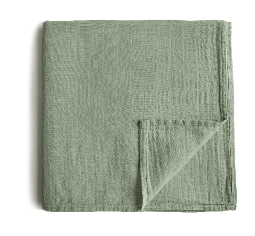 Mushie | Tetra Doek Sage Deken/Wikkeldeken 120x120cm
