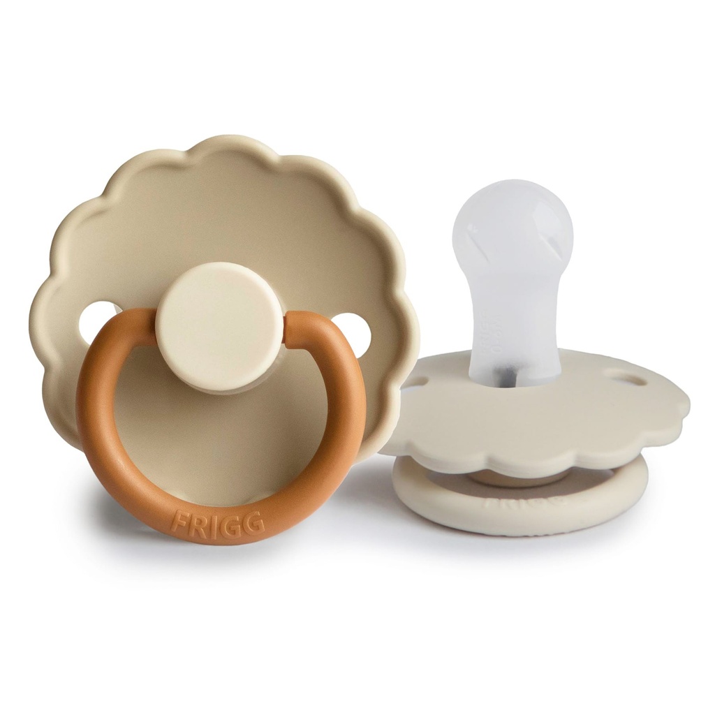 Frigg | Fopspeen Daisy Blooming Ortho/Physio Silicone Desert/Cream T1 0-6m 2-pack