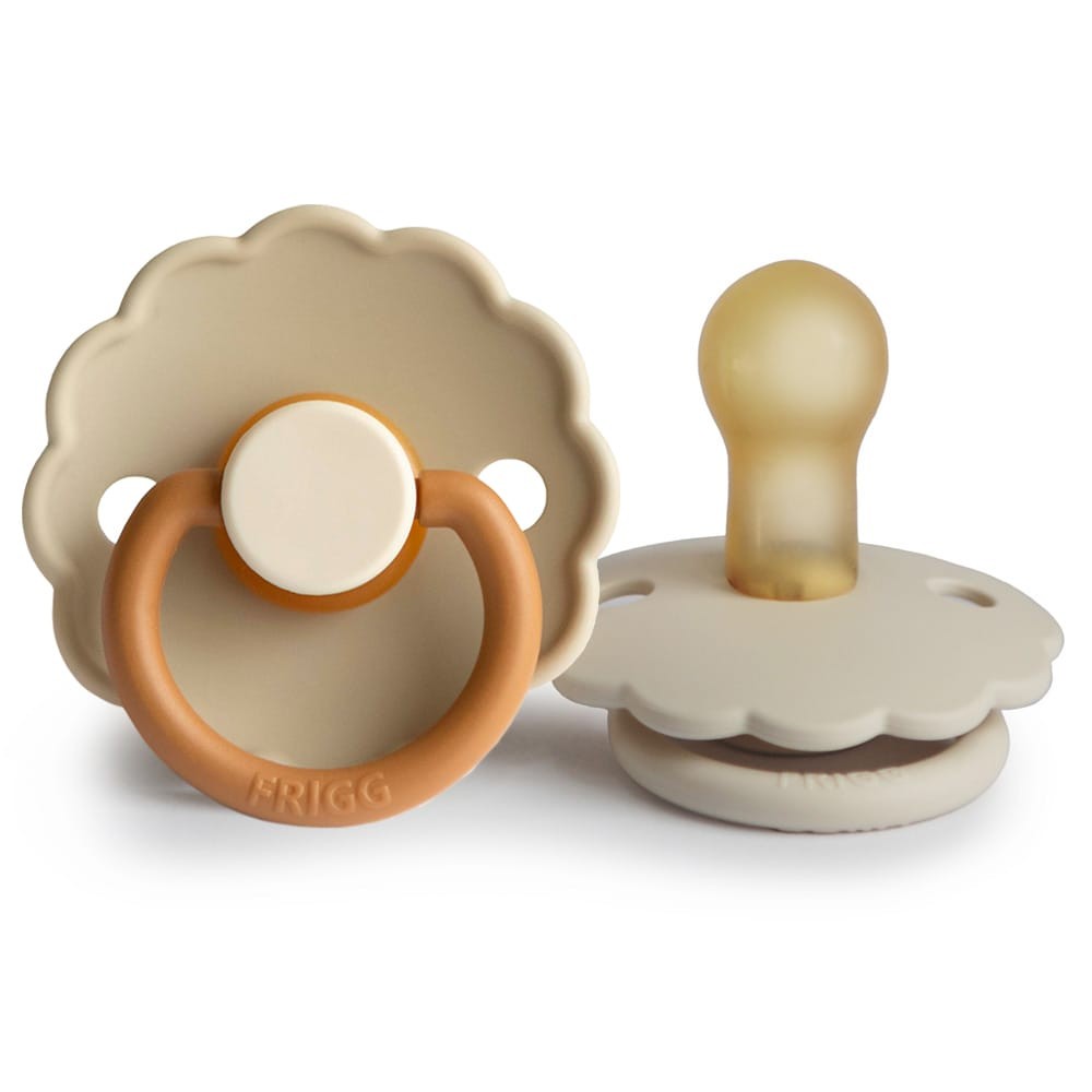 Frigg | Fopspeen Daisy Blooming Desert/Cream Rubber Speen Ortho/Physio T1 0-6m 2-pack