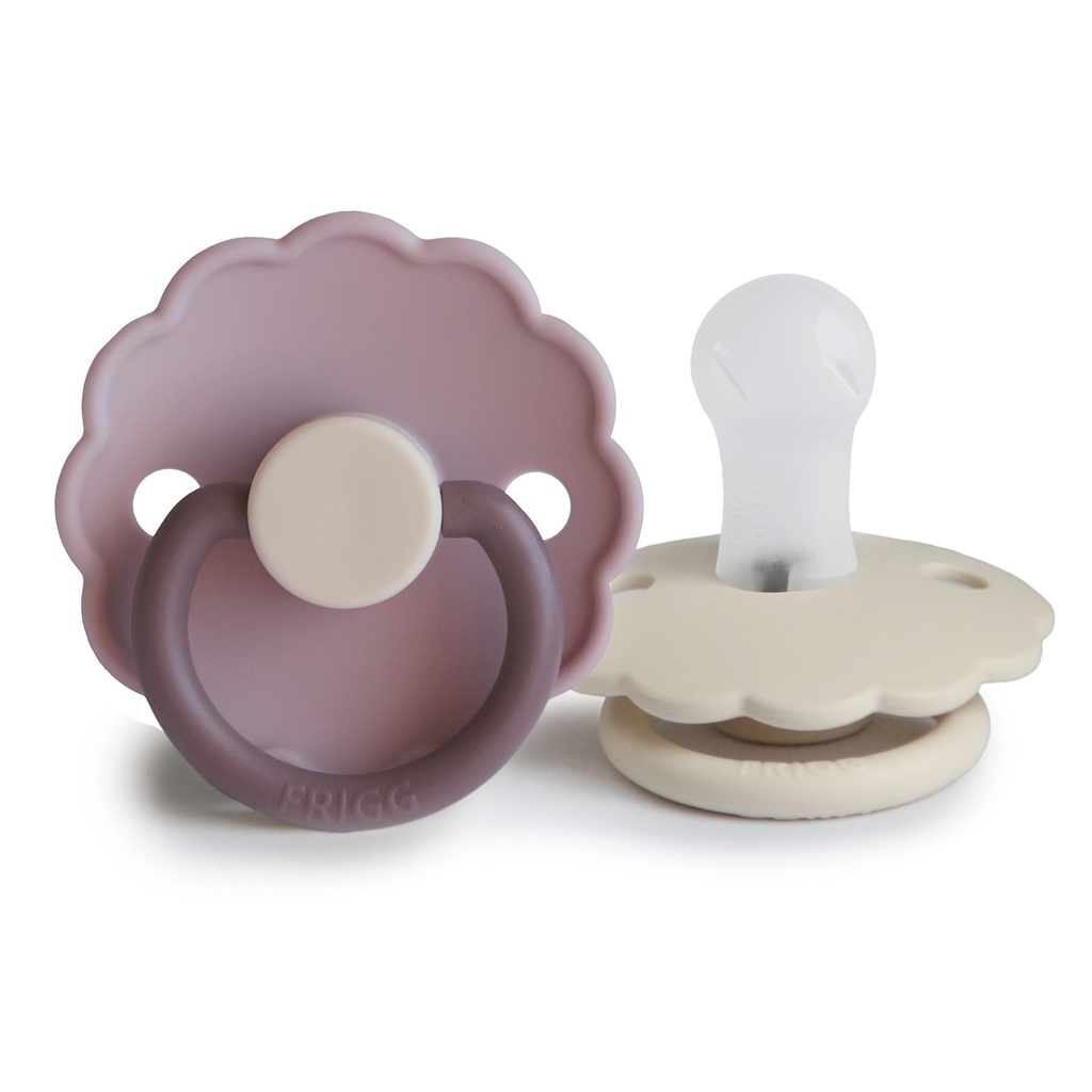 Frigg | Fopspeen Daisy Ortho/Physio Siliconen Speen Lavender Haze/Cream T1 0-6m 2-pack
