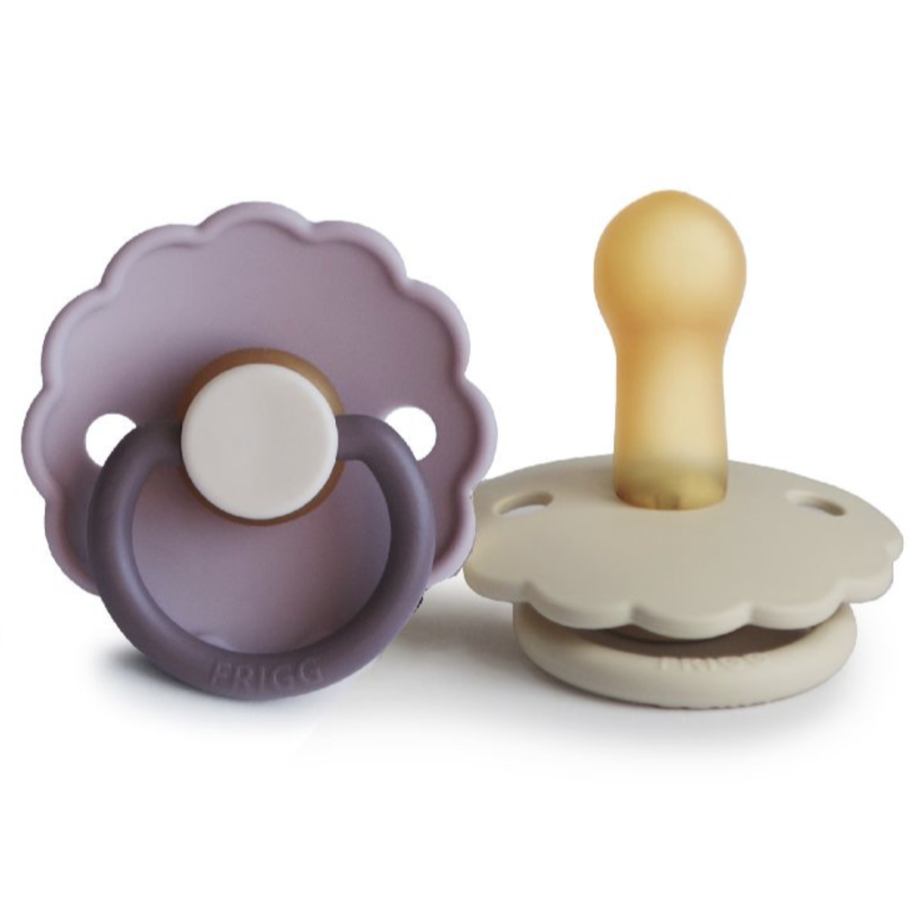 Frigg | Fopspeen Daisy Ortho/Physio Rubber Lavender Haze/Cream T1 0-6M 2-pack