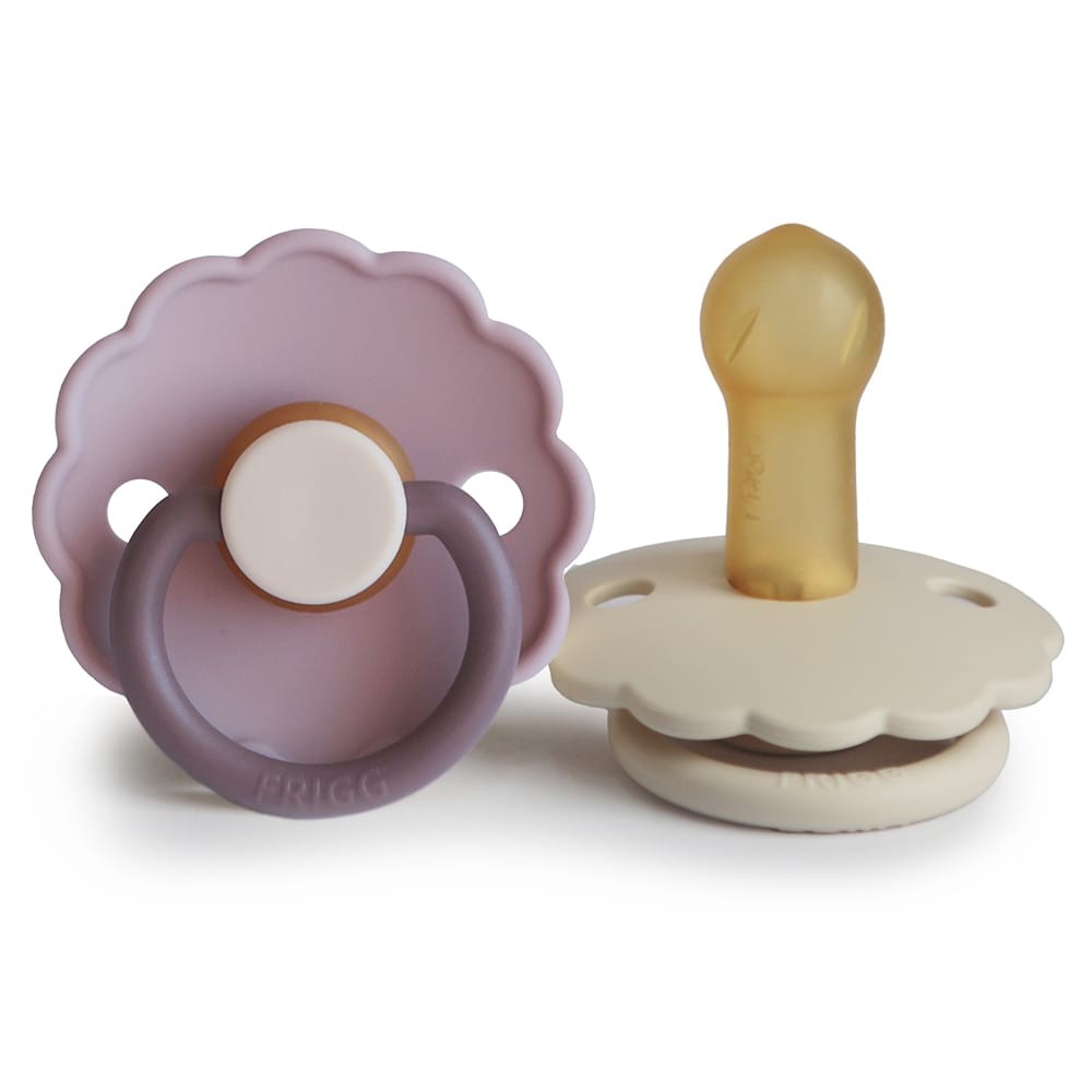 Frigg | Fopspeen Daisy Ortho/Physio Rubber Lavender/Hazel Cream T2 6-18m 2-pack