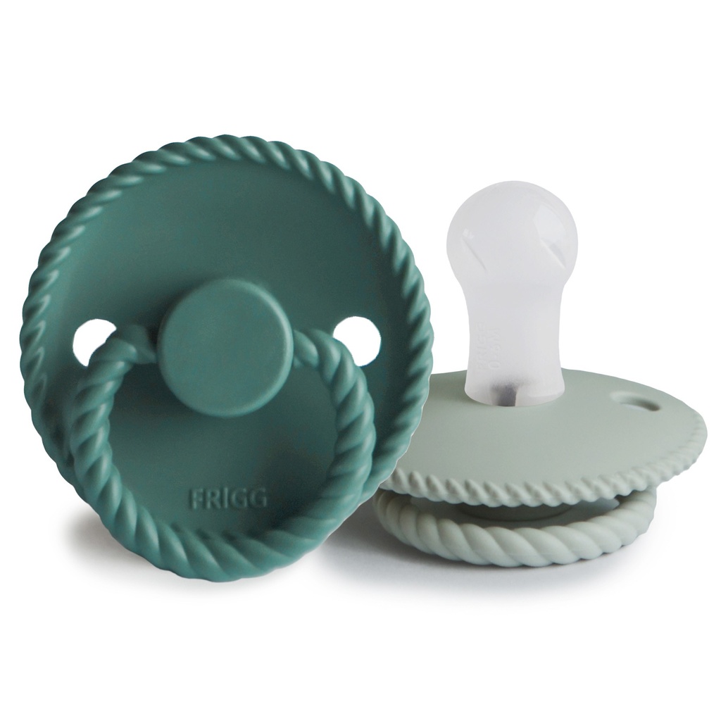 Frigg | Fopspeen Rope Sage/Vintage Green Siliconen Speen Ortho/Physio T1 0-6m 2-pack