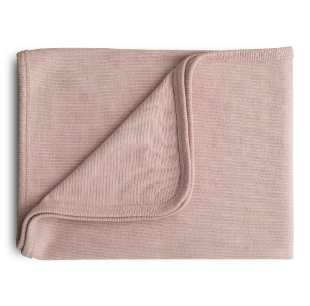 Mushie | Deken Baby Blanket Ribbed Blush 89x89cm