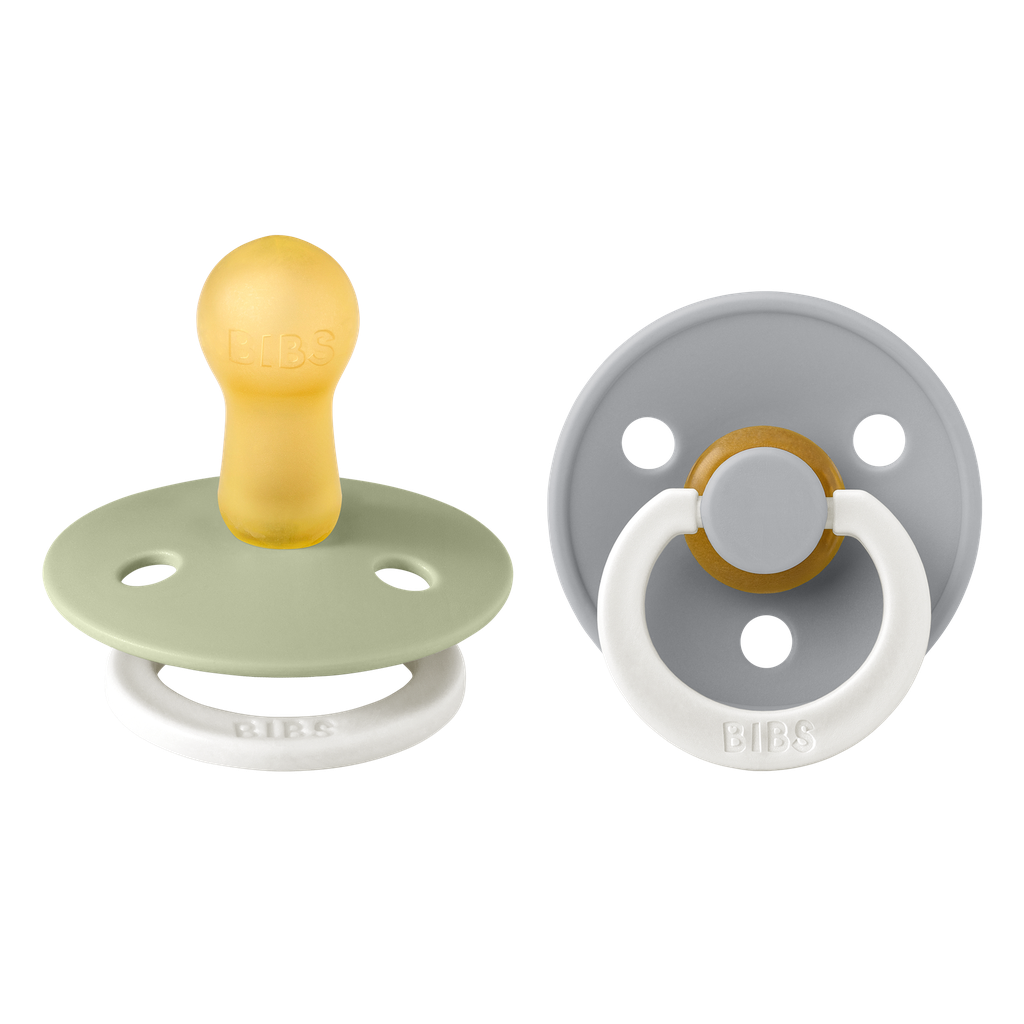 Bibs | Fopspeen Glow Latex Rond Sage/Cloud 6-18m T2 2-pack
