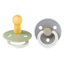 Bibs | Fopspeen Glow Latex Rond Sage/Cloud 6-18m T2 2-pack