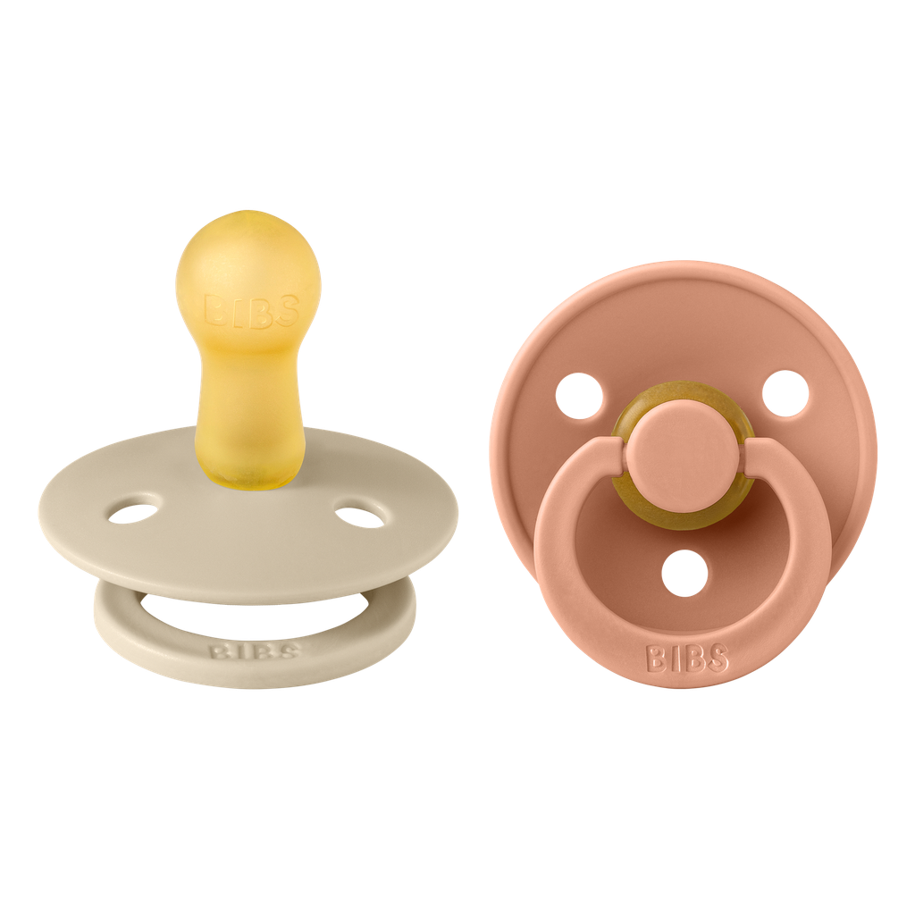 Bibs | Fopspeen Latex Rond Peach/Vanilla 6-18M T2 2-pack